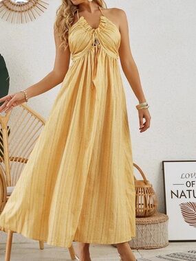 Zulily Bohemian Halter Maxi Dress
